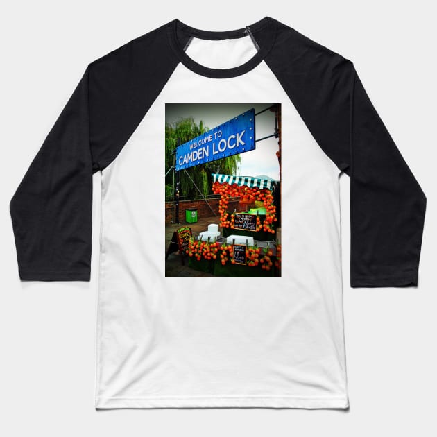 Camden Lock Market London NW1 England Baseball T-Shirt by AndyEvansPhotos